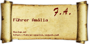 Führer Amália névjegykártya